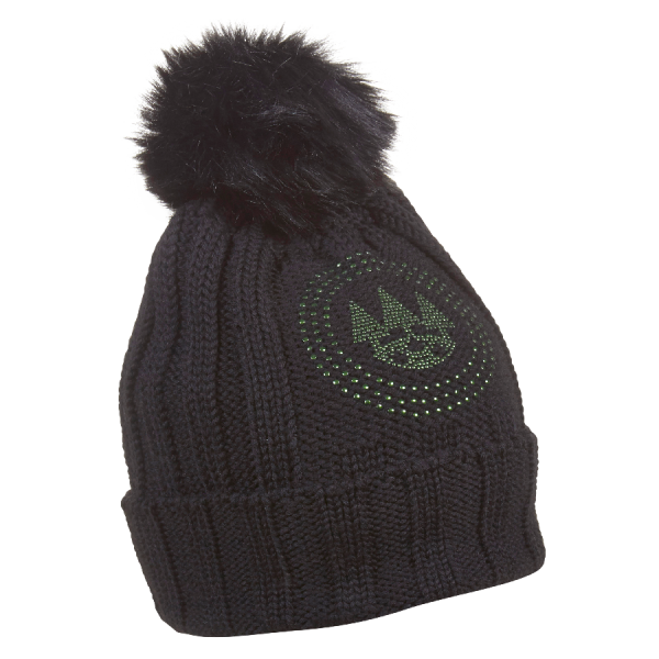 Cappello invernale FORST in nero con strass verde