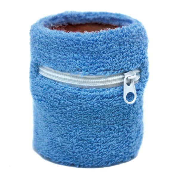 Polsiera tergisudore FORST con tasca con zip, azzurro