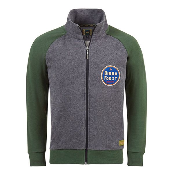 FORST Sweatshirt Unisex mit Reisverschluss grau/grün
