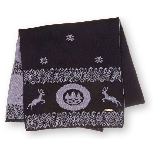 Sciarpa FORST in nero-grigio con disegno