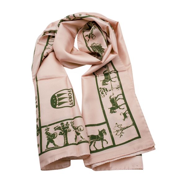FORST Sciarpa seta rosa/verde 60x180