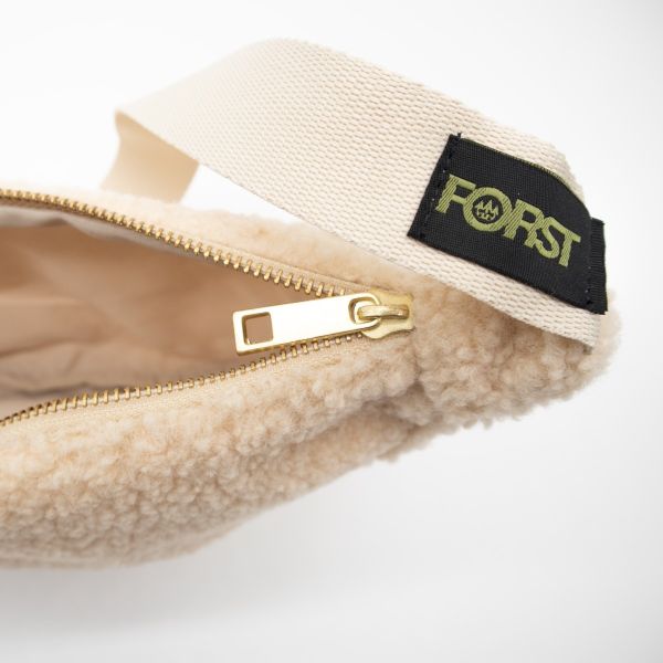 Beige Sherpa crossbody bag with Forst logo
