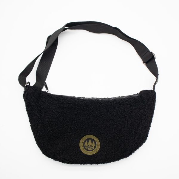 Black Sherpa crossbody bag with Forst logo