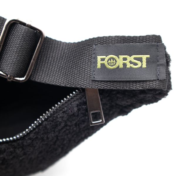 Black Sherpa crossbody bag with Forst logo