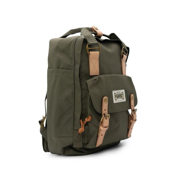 FORST backpack green with leather strap