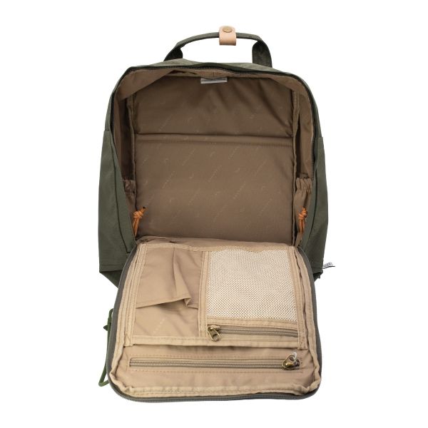 FORST backpack green with leather strap