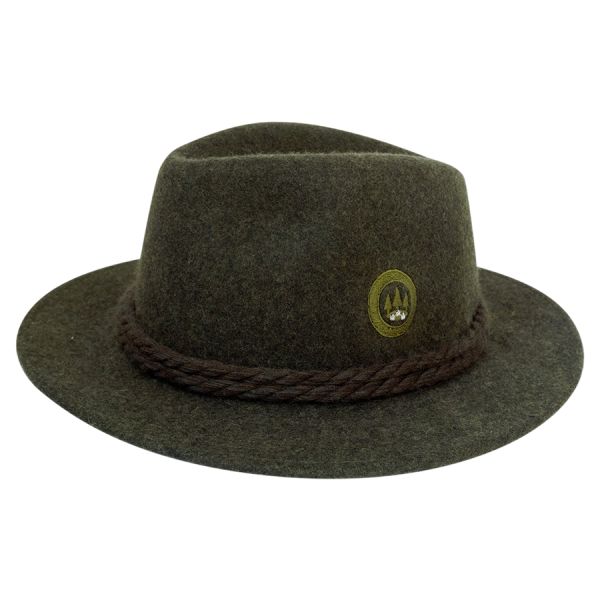 Cappello di feltro con fibbia verde