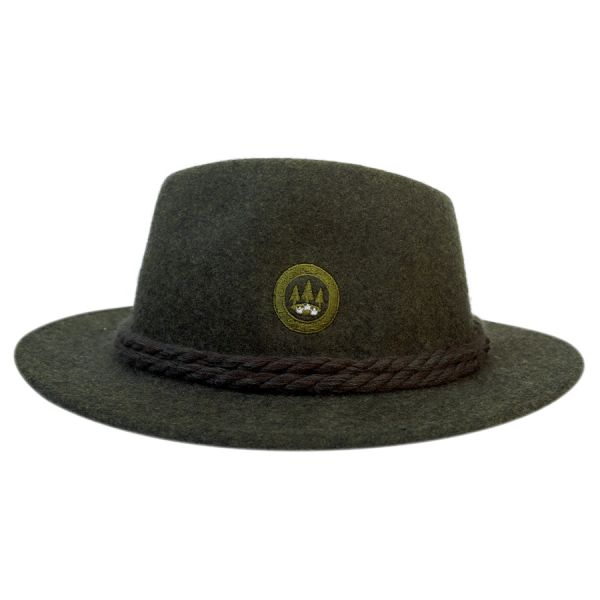 Cappello di feltro con fibbia verde
