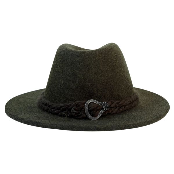 Cappello di feltro con fibbia verde