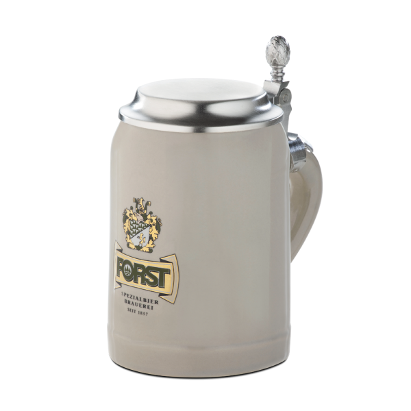 FORST Boccale in terracotta con cop.in peltro 0,5 Lt.
