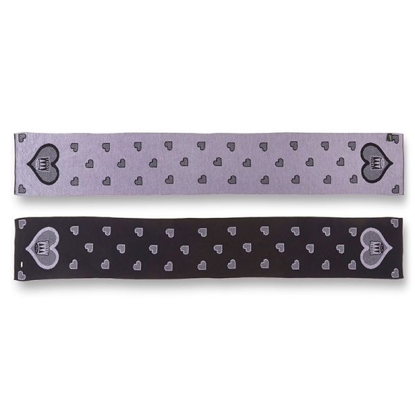 Sciarpa FORST nero-grigio con motivo a cuore