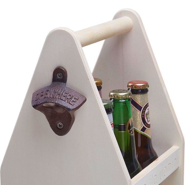 FORST Sixpack in legno con apribottiglie