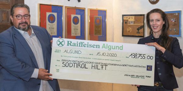 Ein Prosit auf das 1. OktoberFORST mit einer Spende von über 138.000 Euro an „Südtirol hilft“
